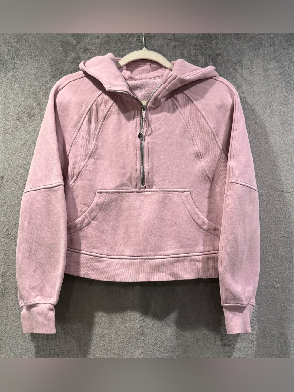 Lululemon Scuba Oversized Half Zip Hoodie Sweatshirt Sz XS / S Peony Pink